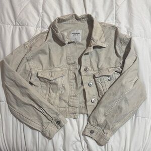 Abercrombie & Fitch Light Tan Cropped Jacket